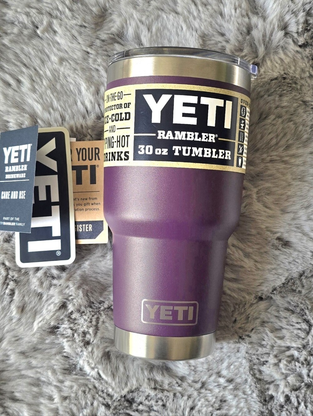 YETI Rambler 26/now 30 oz Stackable Straw Cup RARE LTD ED ONORDIC PURPLE NWT